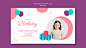 Happy birthday young girl banner template