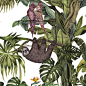 Magical Jungle for the tiles of Casa Cook Hotel. : Drawing for the tiles of the luxuries hotel in Rhodes, made by German studio Lambs and Lions. 
