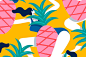 Palm Springs ILLUSTRATION  pattern poster girls Pool summer flamingo pink party