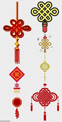 源文件-中国结 传统文化 中国红 福字 吉祥如意 PNG免扣设计素材