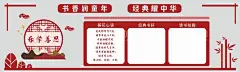 黑板文化墙  - 源文件下载【酷图网】古风,国风,文化墙,枣红色,黑板报,