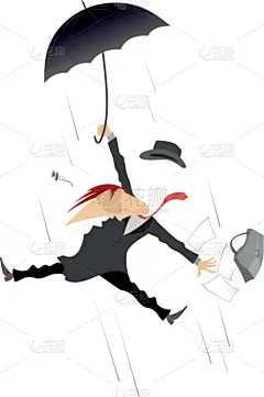 暴风雨,男人,飓风,伞,意外事件,风,天气,剪贴画,飞,剪影