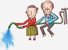 卡通人物人物免抠素材_新图网 https://ixintu.com 人物 卡通 卡通人物 彩绘 插画 水管 爷爷奶奶