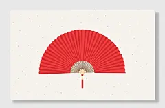 红色中国结扇子
