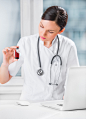 Portrait of pretty female laboratory assistant analyzing a blood by Kirill Kedrinski on 500px