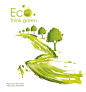65绿色水彩大自然环保地球树林爱护环境PPT背景图片PS图片素材-淘宝网