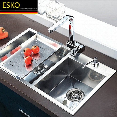 德国ESKO 原装304不锈钢水槽厨房双...
