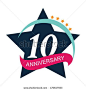 Template Logo 10 Anniversary Vector Illustration EPS10