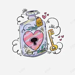 情人节许愿瓶矢量图 免抠png 设计图片 免费下载 页面网页 平面电商 创意素材