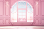 the background is a white European style windows ,warm pink ligh,bright and nice pink, realistic