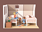 Kids Bedroom plane toys kids bedroom character c4d 3d illustration animation