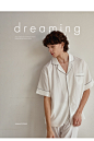 [W CONCEPT] : [LUNALUZ STUDIO 루나루즈 스튜디오] 남성 드리밍 반소매 카라 투피스 잠옷