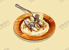 手绘花甲炒面 【酷图网】手绘花甲炒面,手绘花甲炒粉,美食插画,花甲粉,花甲面