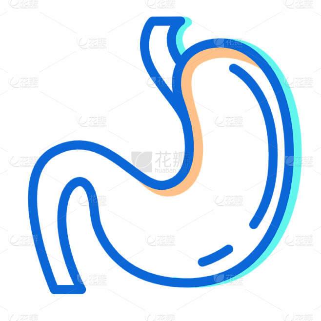 医疗健康线性扁平行业icon-胃