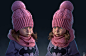 Scarf Girl , Satoshi Arakawa : This is a 3D bust I made based on a concept by Nutsa Avaliani called "little girl."  The concept can be found here: https://www.artstation.com/artwork/RB2Re.  I really love how she rendered the lighting and how sof