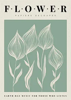 图源免费EPS |现代波西米亚风格手绘的现代 A4 海报