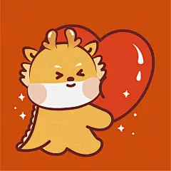 小飞龙卡通可爱插画龙年头像龙年图片