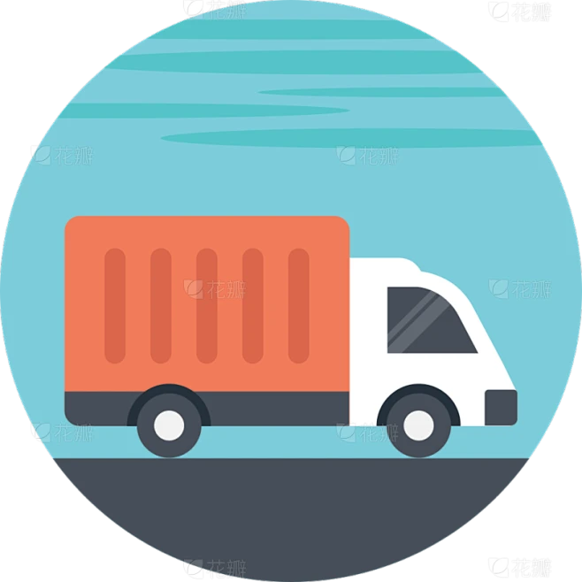 TruckSet of Transportation vector icons.素材-花瓣网