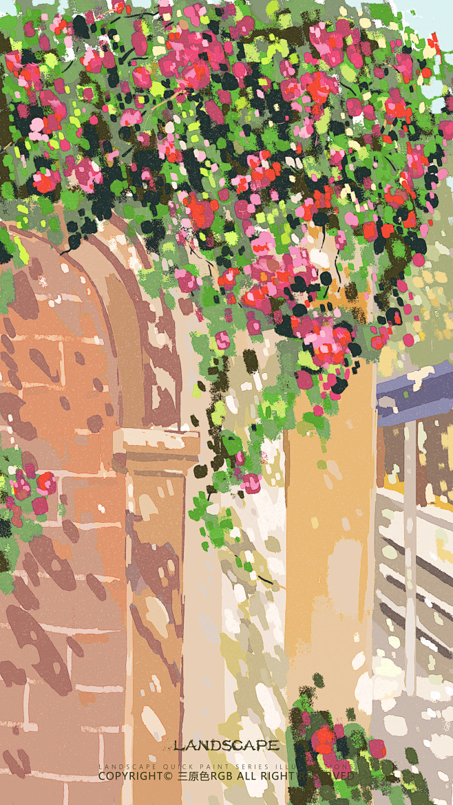 《盛夏的记忆》风景系列插画 (5)