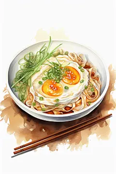 卡通手绘美味腊八节腊八面插画