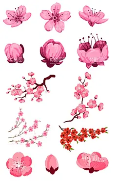 桃花  - 源文件下载【酷图网】桃花,国画桃花,桃花国画,水墨画,水墨画桃花,抽象画,桃花水墨画,