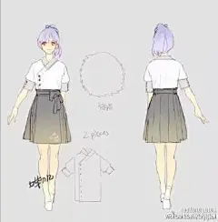 中国风女生夏季校服，你最喜欢哪一套？
漫画by@哔叽叽叽叽叽 ​​​ ​​​​