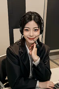 职场女性客服人物肖像摄影图