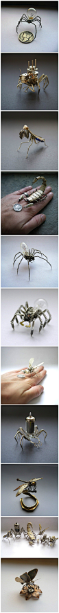   钟表配件制造的微小的机械昆虫（pic：Justin Gershenson-Gates）