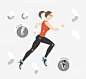 手绘跑步健身免抠素材_新图网 https://ixintu.com 健身 手绘 护腕 气垫鞋 跑步 运动配件