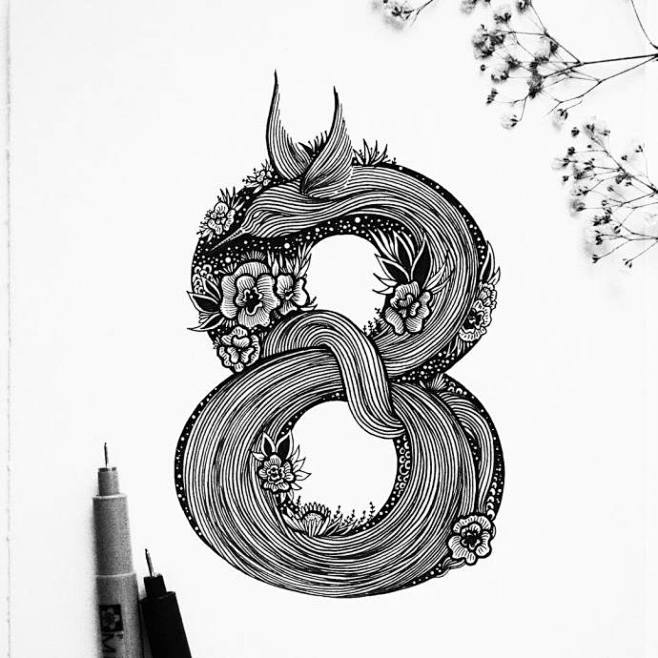 数字装饰，素材大自然#黑白装饰画# ​​...