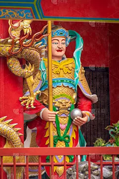 关羽庙中有道观吉隆坡的人物和龙