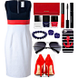 A fashion look from March 2014 featuring color block dress, high heel shoes and red wallet. Browse and shop related looks.