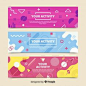 Modern abstract banners with flat design Free Vector