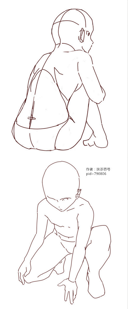#SAI资源库# 女子动漫姿势画法参考！...