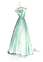 Mint Catherine Dean Godiva Gown Illustration by PAPERFASHION.....I want to pin this a hundred times....just beautiful