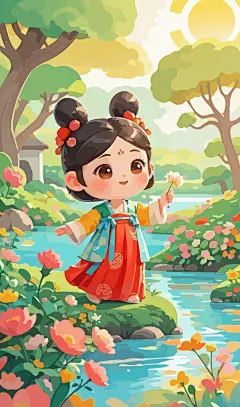 古典胖女孩矢量图形插画