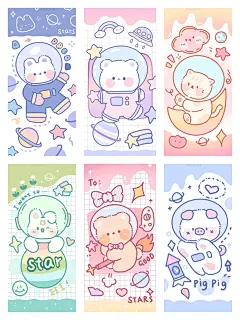 糖果色丨宇航员太空人丨原创手机壁纸