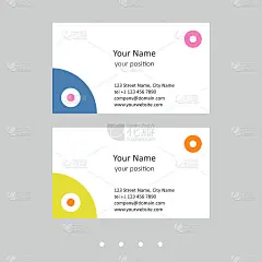Editable business card template. Simple design in 