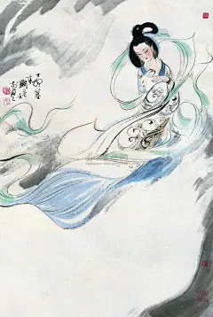 刘旦宅 丁卯（1987年）作 嫦娥奔月图 - 雅昌拍卖图录APP