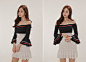 ▼SonYoonJoo▲170319图片_TN更新(藏青深邃羞花朱砂抹肩宽袖裙)_看图_孙允珠吧_百度贴吧