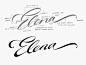 埃琳娜标志复杂独特的毛笔字体标志图形设计指南过程标志设计品牌排版手写品牌标识自定义书法脚本流型刻字