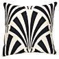 Art Deco Pillow II in Ivory & Black: 