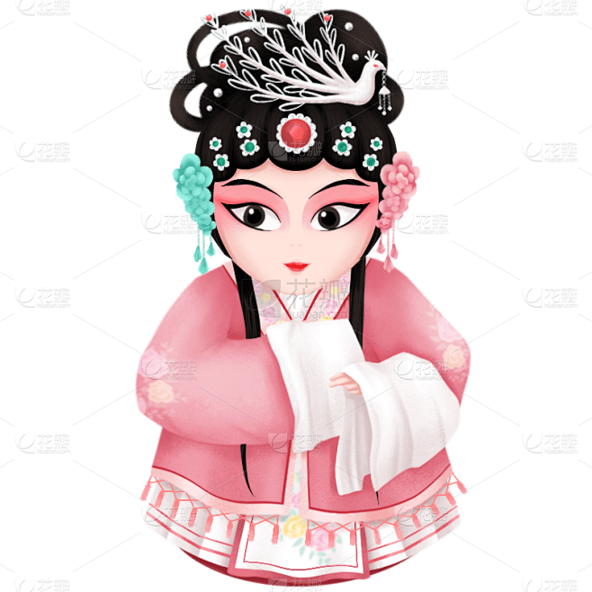 手绘-京剧文化人物贴纸4