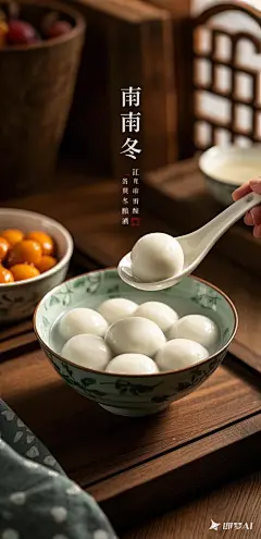 请生成南方冬至吃汤圆海报汤圆 (2)