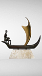 Original Yacht Sculpture by Juan Vicente Urbieta Ruiz | Conceptual Art on Bronze | TRAVELER