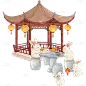 中秋节通用兔子一家团圆场景贴纸