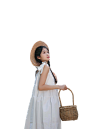 夏天日系甜美少女人物免抠元素PNG