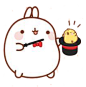 可爱胖兔子贴纸