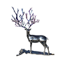 不锈钢小鹿雕塑户外仿真金属鹿雕塑铁艺镜面草坪小鹿摆件铁艺动物-淘宝网