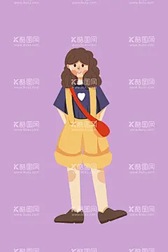 扁平风女孩穿搭日常人物元素  - 源文件下载【酷图网】扁平插画,插画女孩,插画男孩,插画孩子,扁平插画儿童,儿童插画,插画素材,噪点插画,肌理插画,人物插画,人物素材,儿童素材,插画,